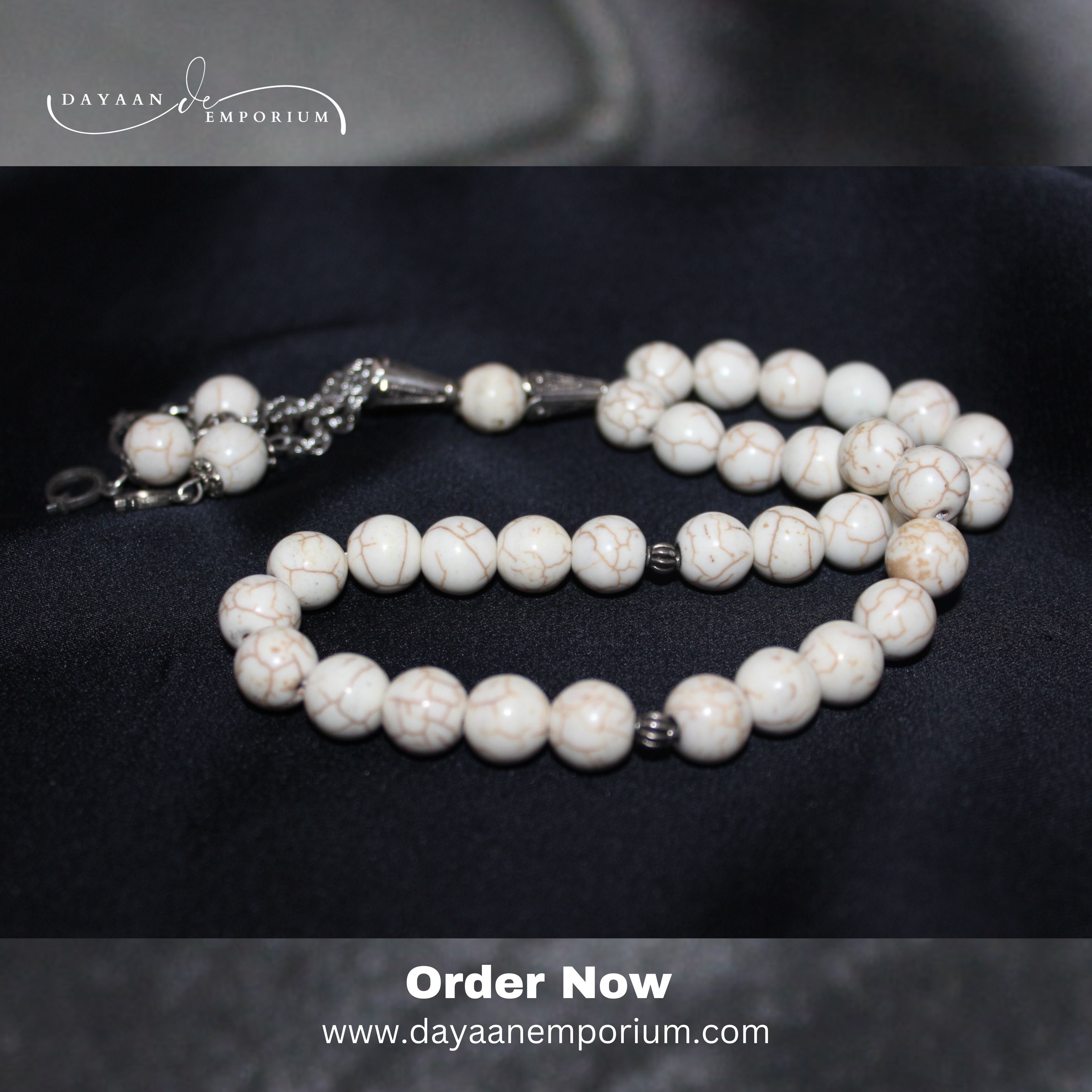 White Feroza Stone Tasbih 33 Beads