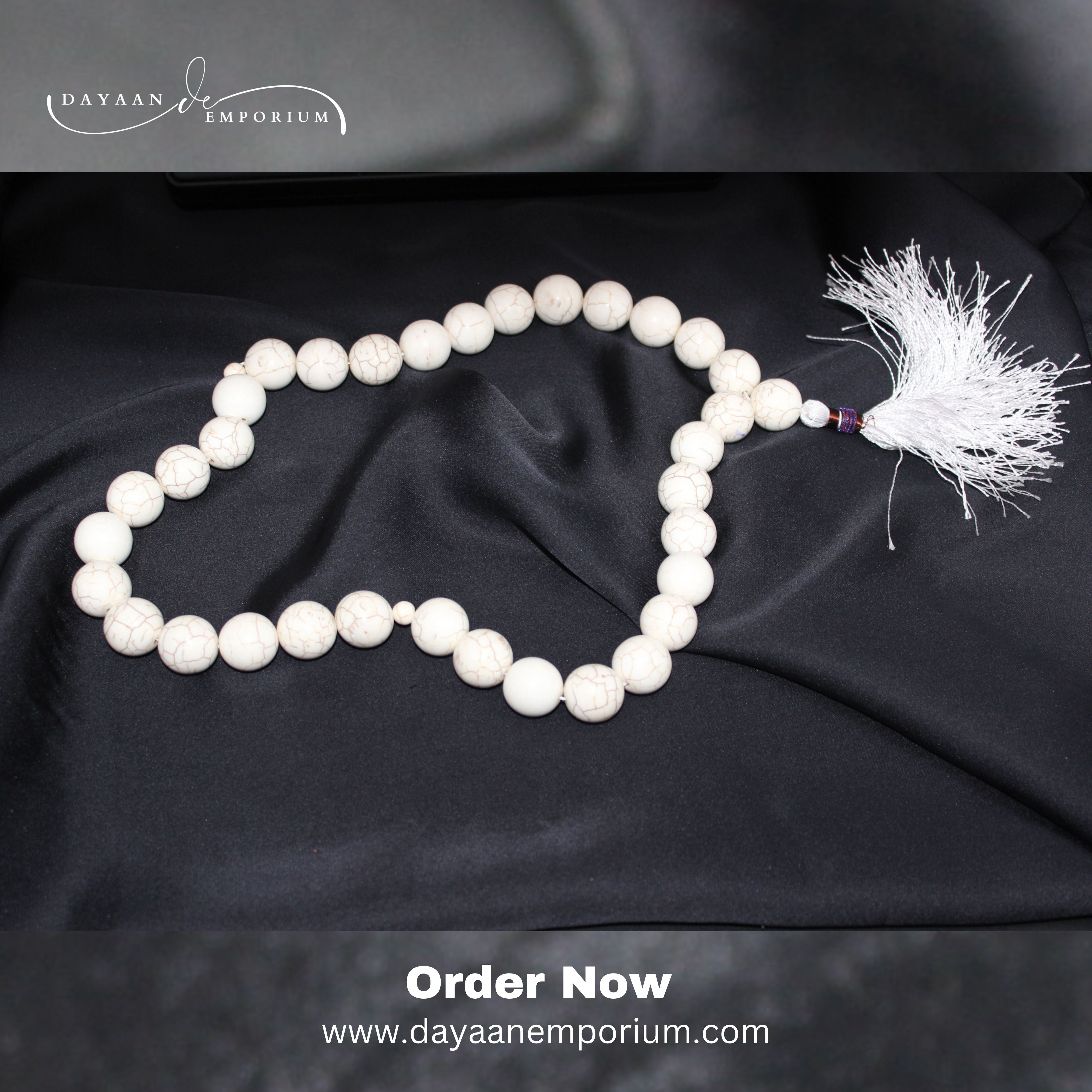 White Firoza Stone Tasbih 33 Beads 20 mm
