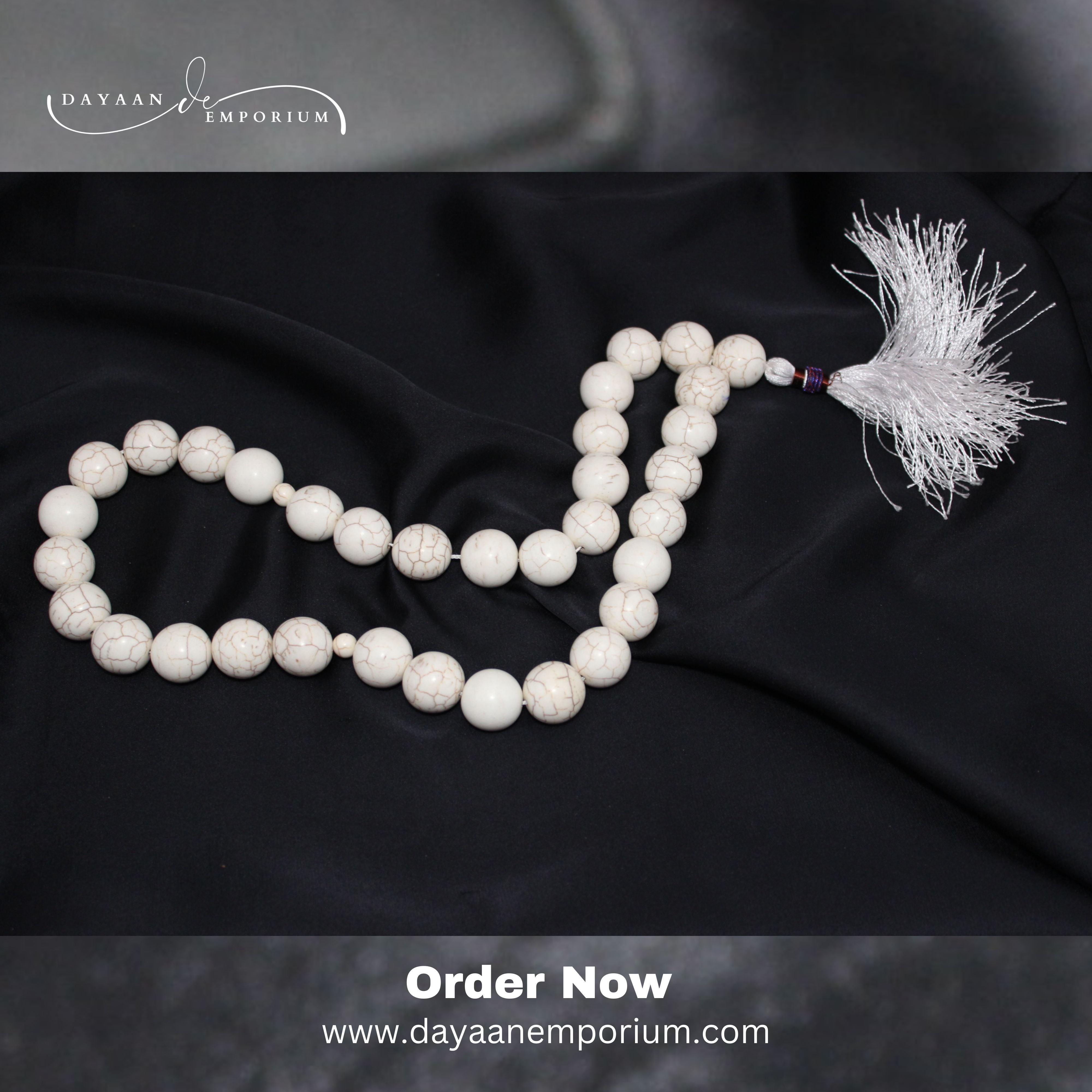White Firoza Stone Tasbih 33 Beads 20 mm