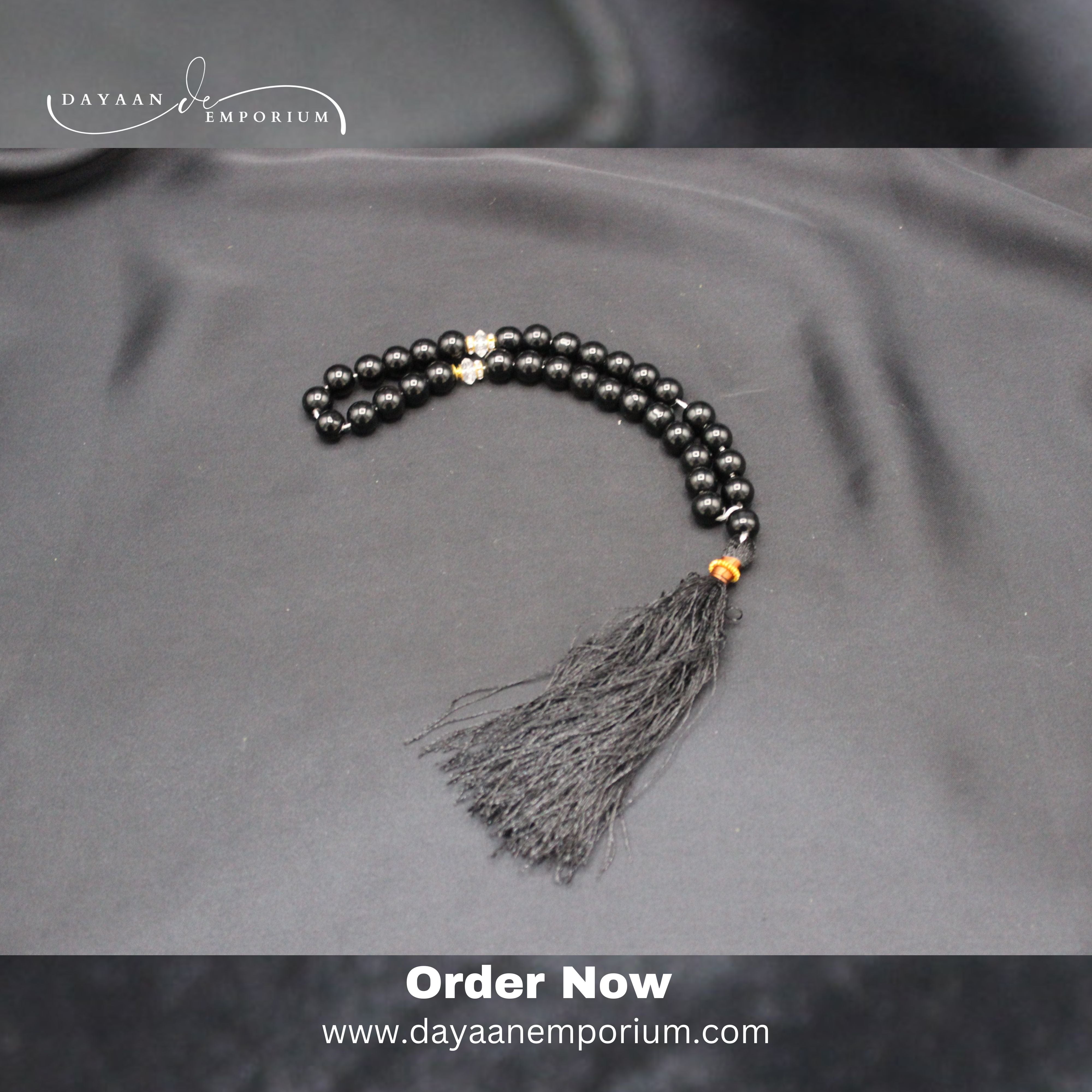 Black Marble Tasbeeh 33 Beads