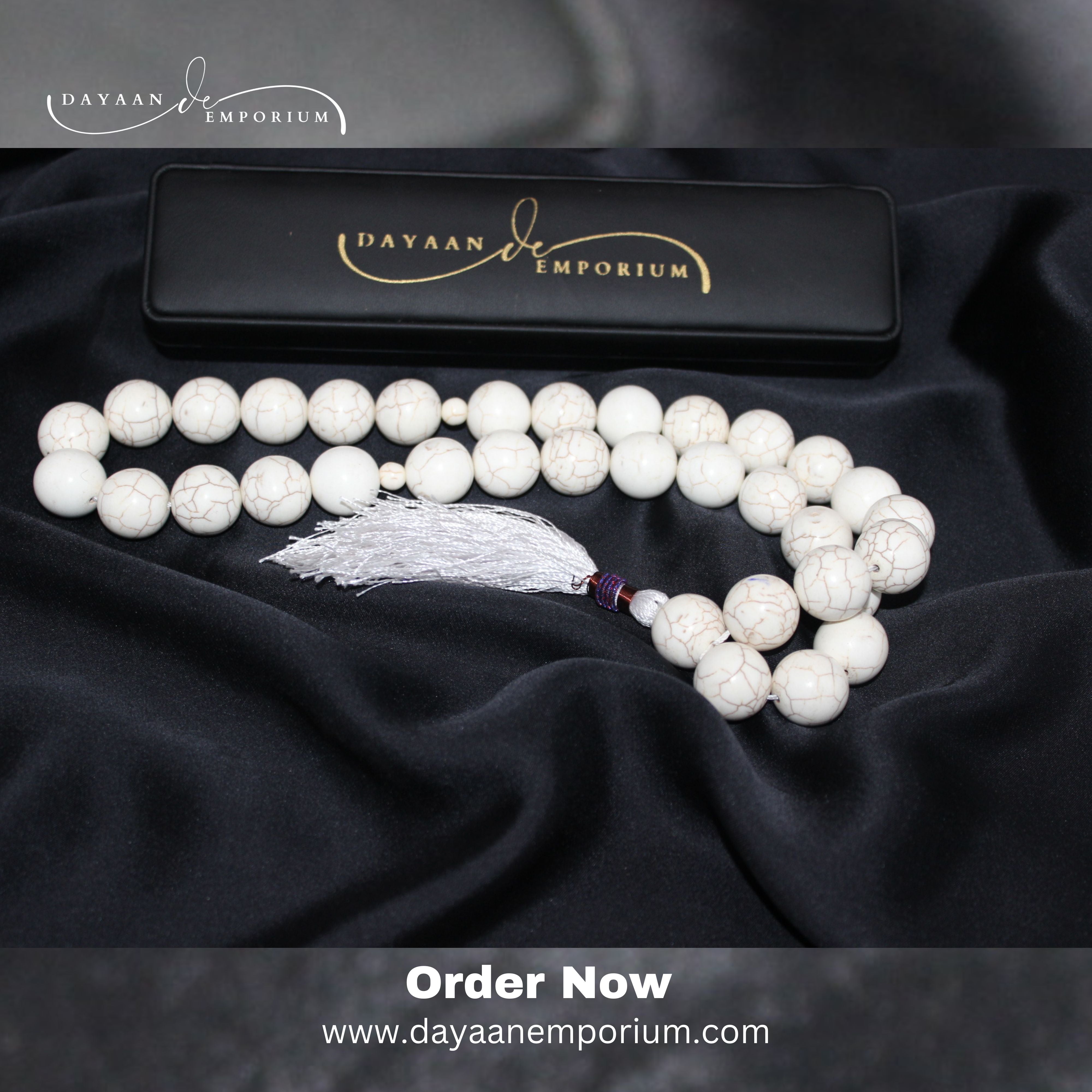 White Firoza Stone Tasbih 33 Beads 20 mm