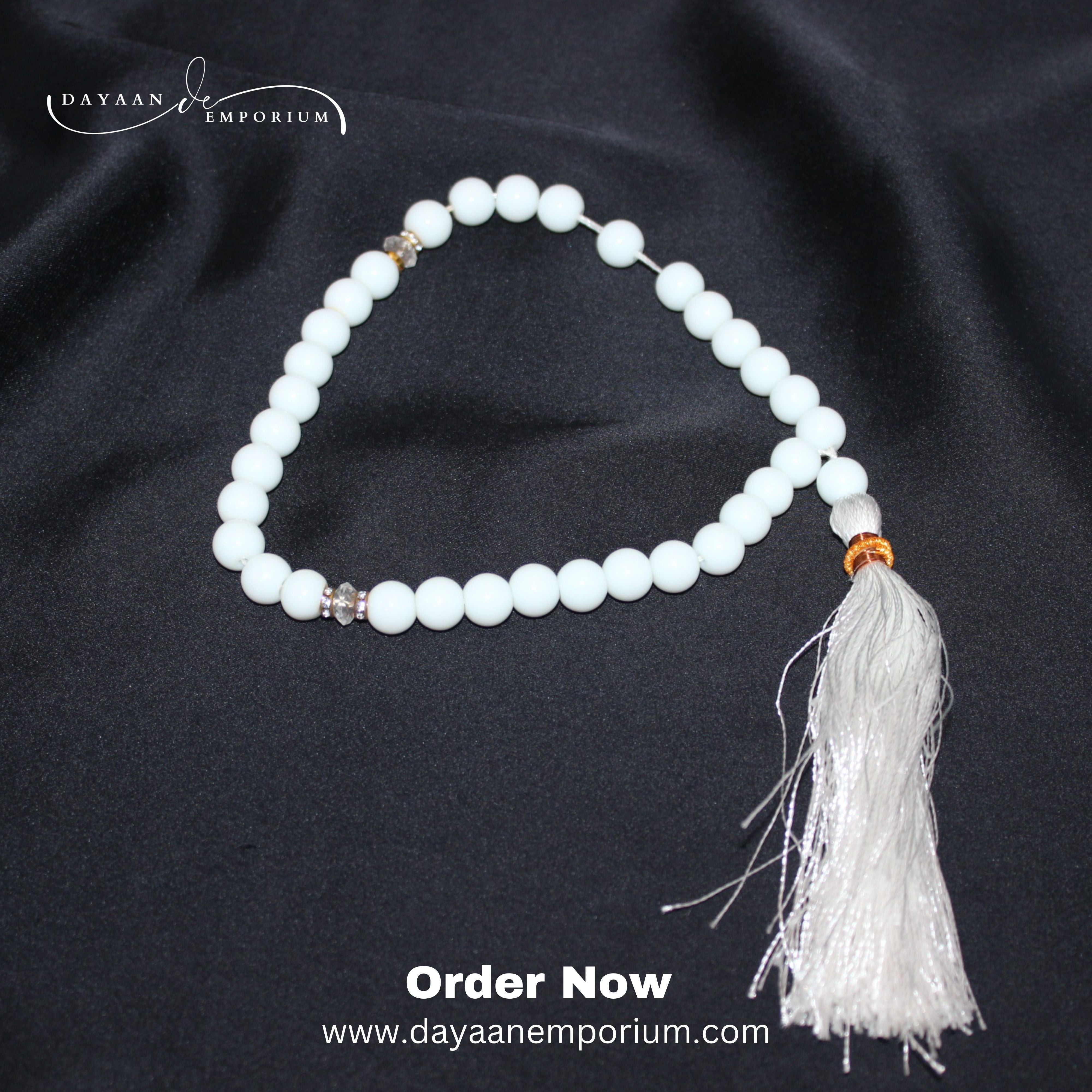 White Marble Tasbeeh 33 Beads 12 pc