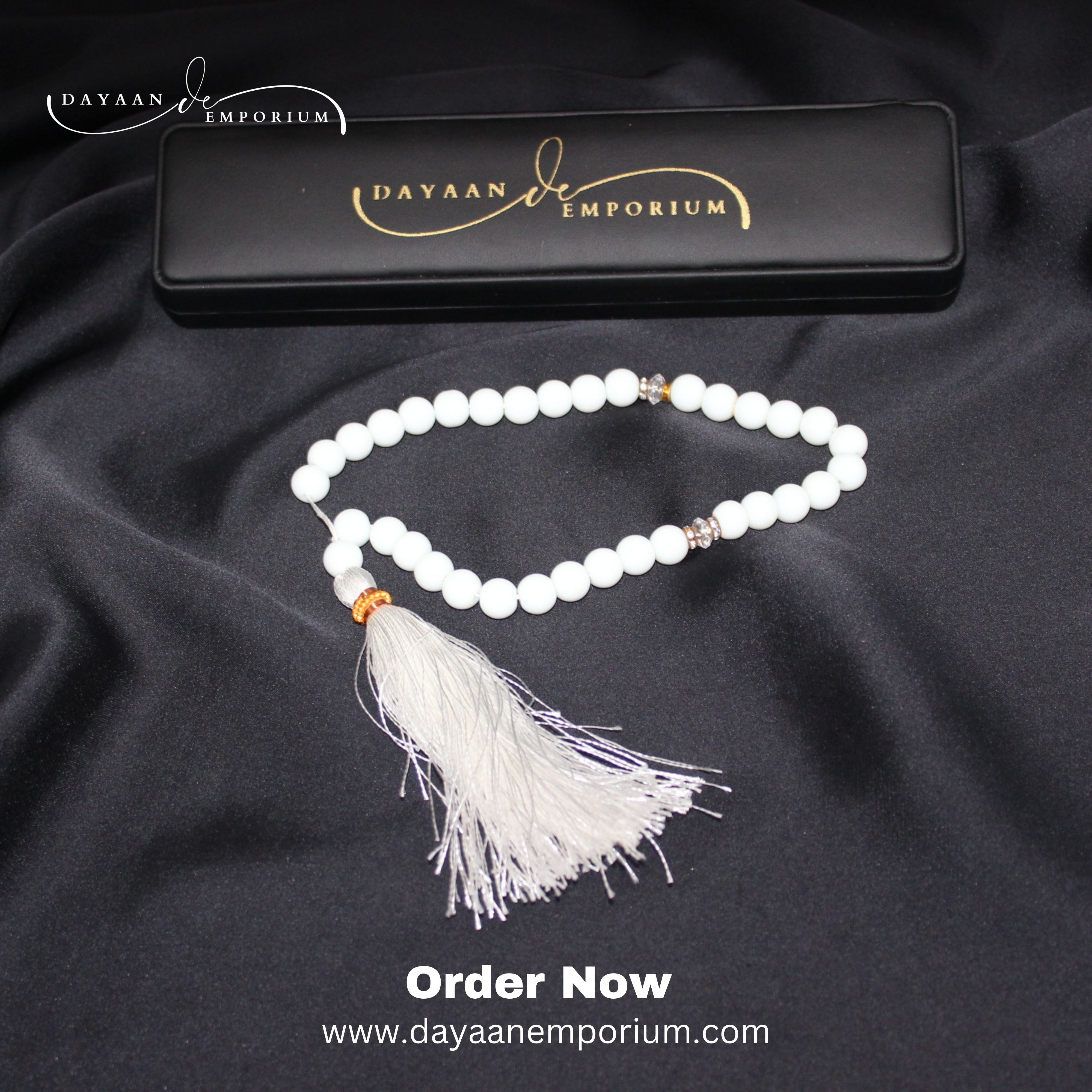 White Marble Tasbeeh 33 Beads 12 pc