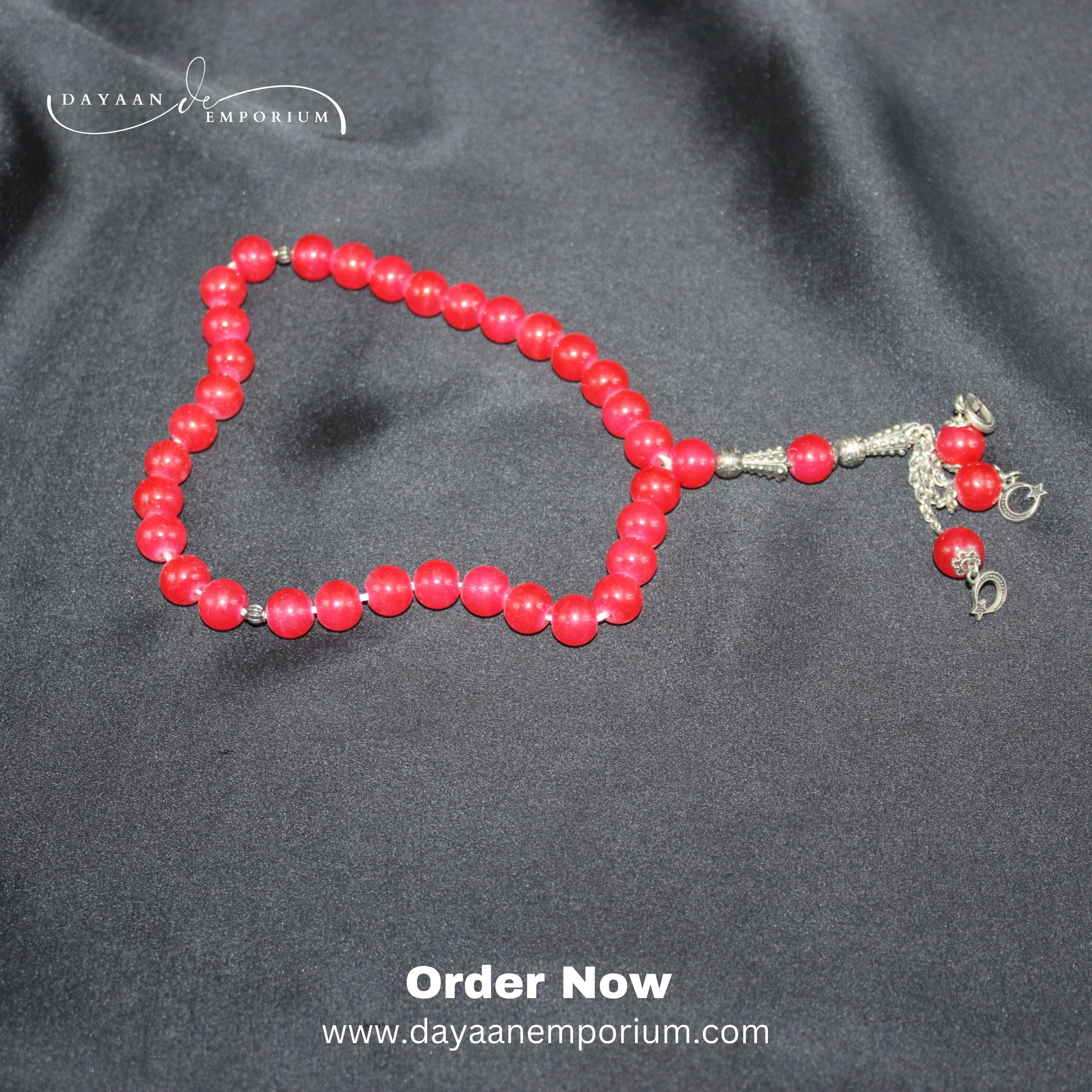 Red Crystal Tasbeeh 33 Beads