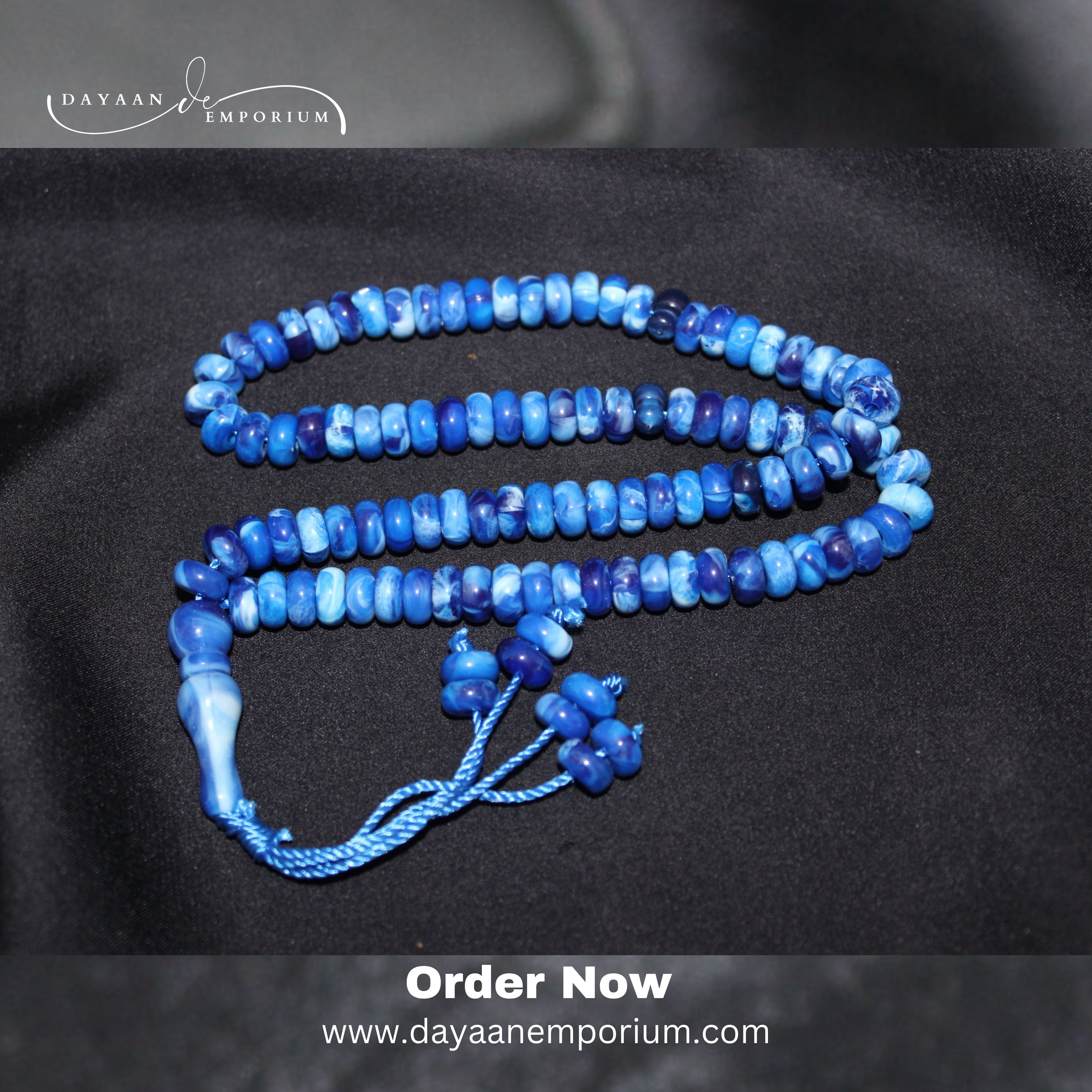 Plastic Tasbih 100 Beads Blue Colour 12pc