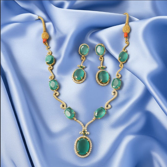 Stone Pendant with Earrings Set LS-15