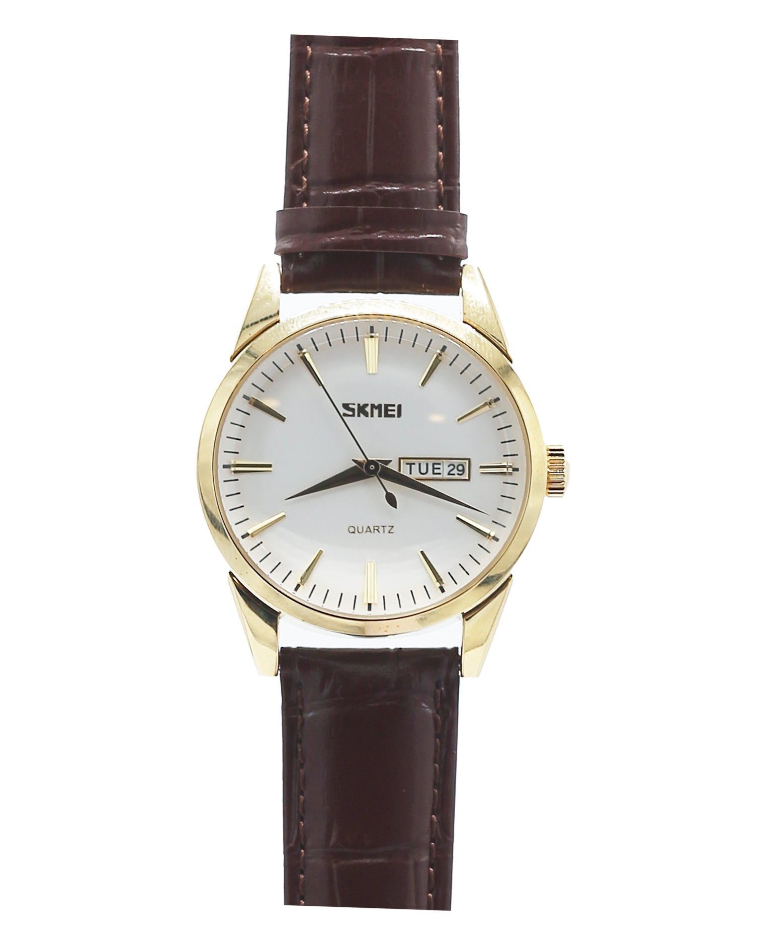 Skemi 9073 Golden Brown Leather Strap Date Day