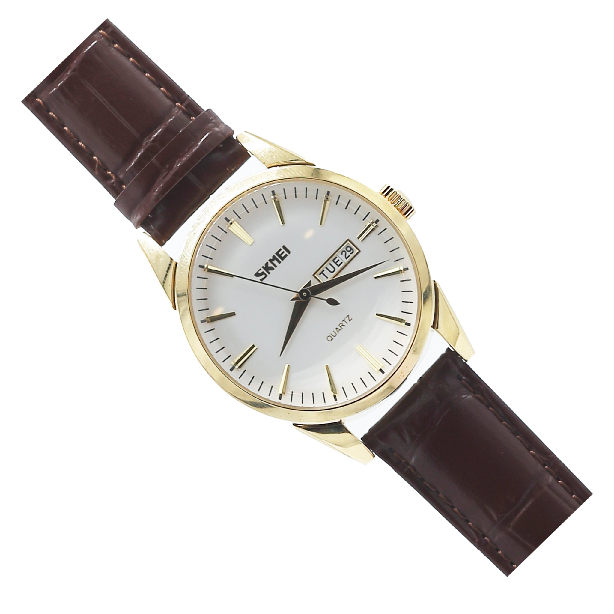 Skemi 9073 Golden Brown Leather Strap Date Day