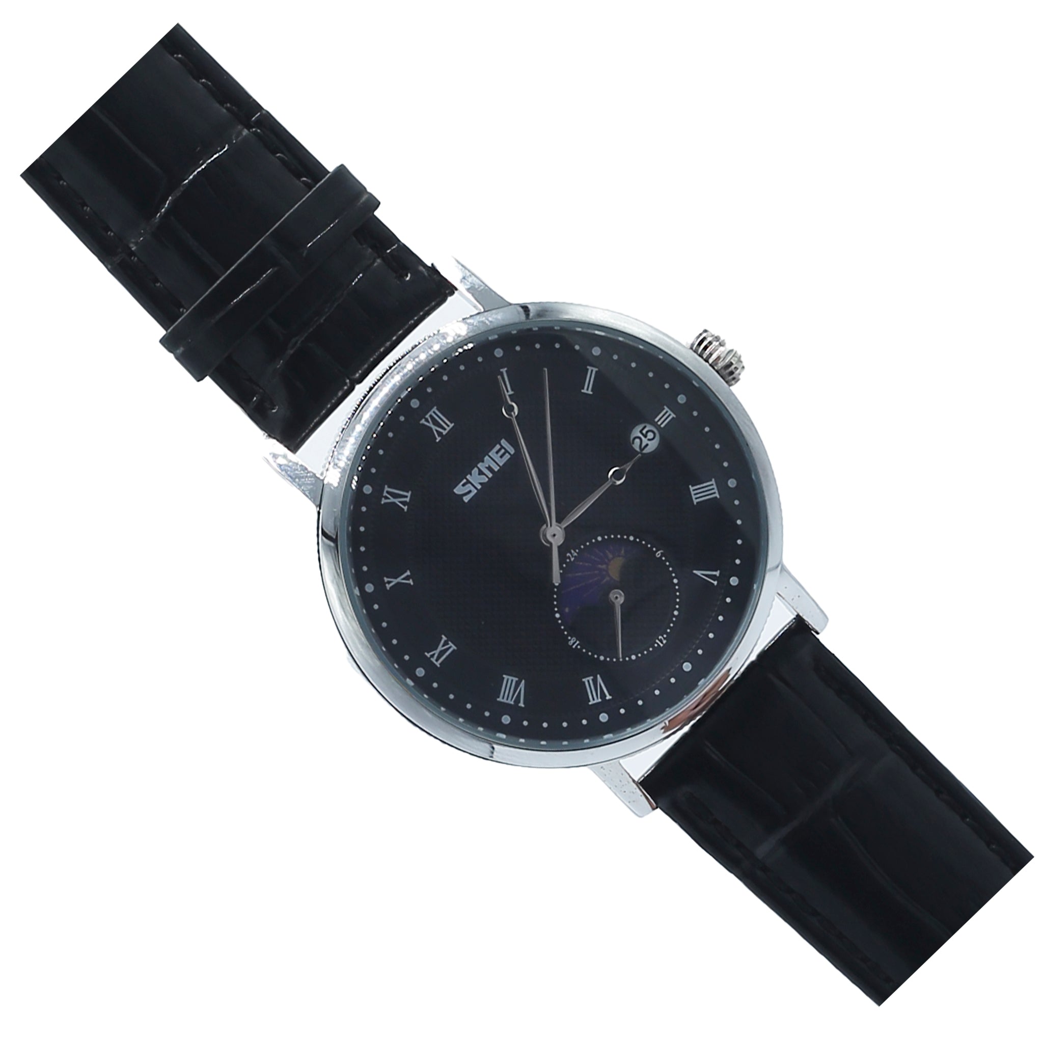Skemi 9308 Men Quartz Sun Moon Stars Date Calender Waterproof