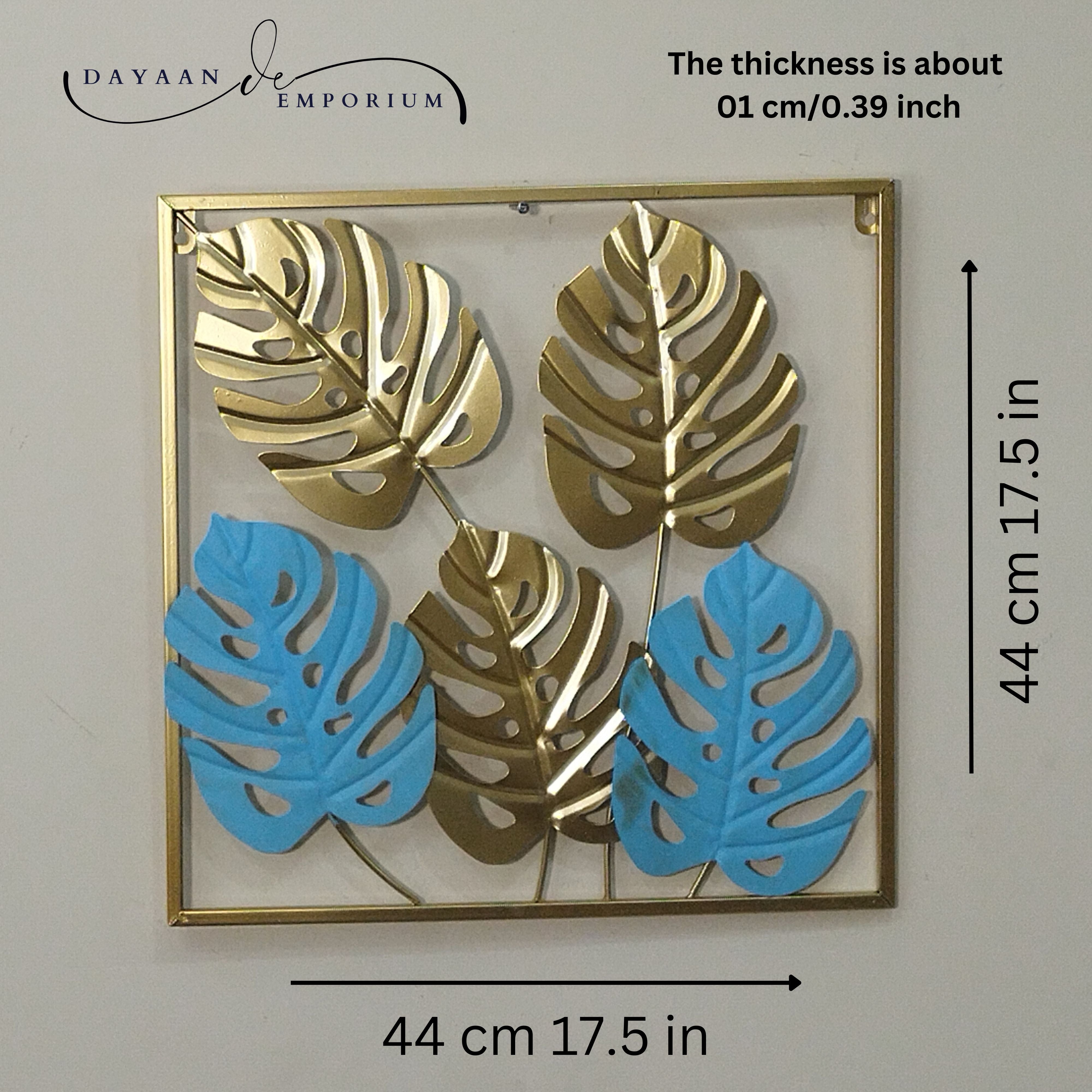 Metallic Wall Art Leaf Design GT-3