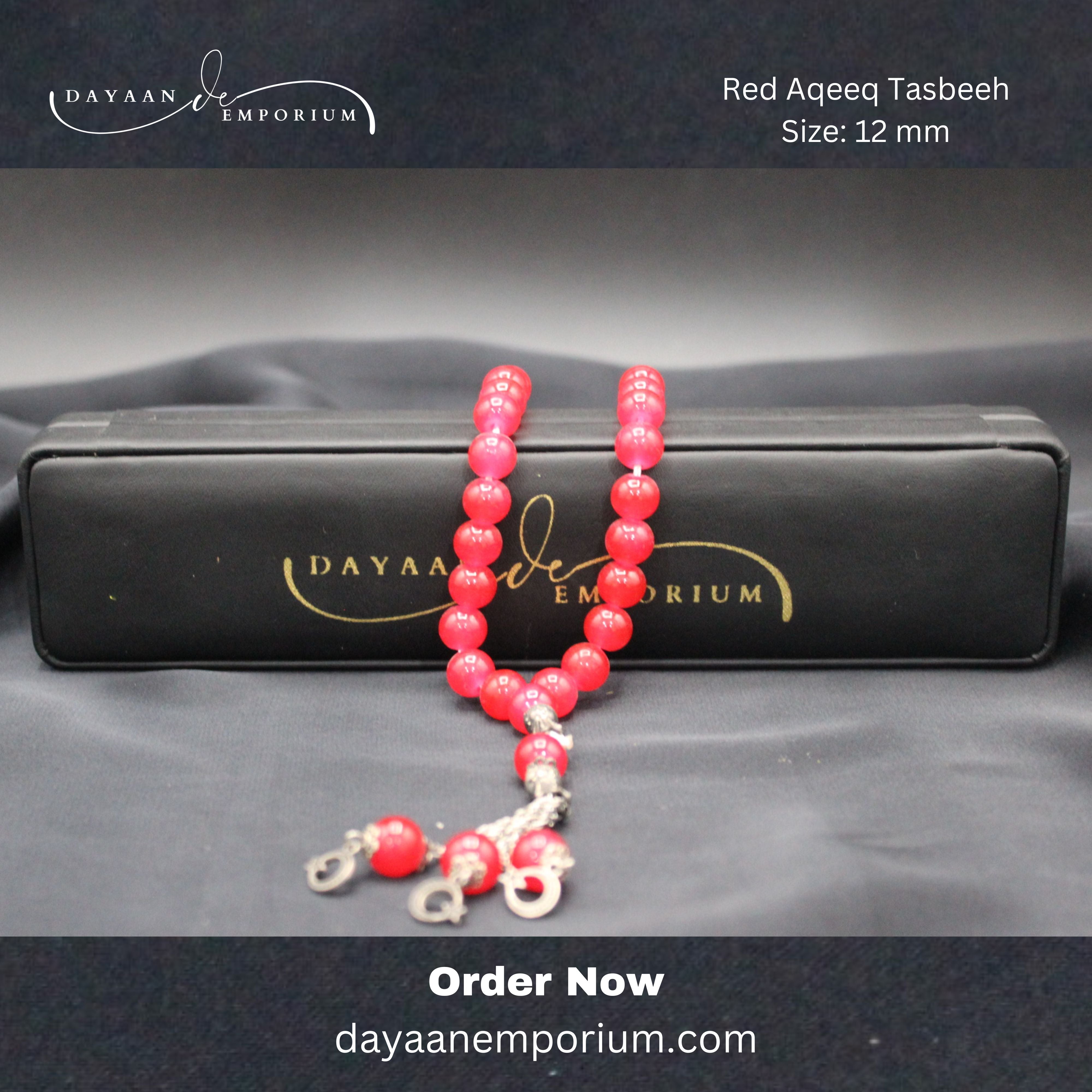 Red Crystal Tasbeeh 33 Beads