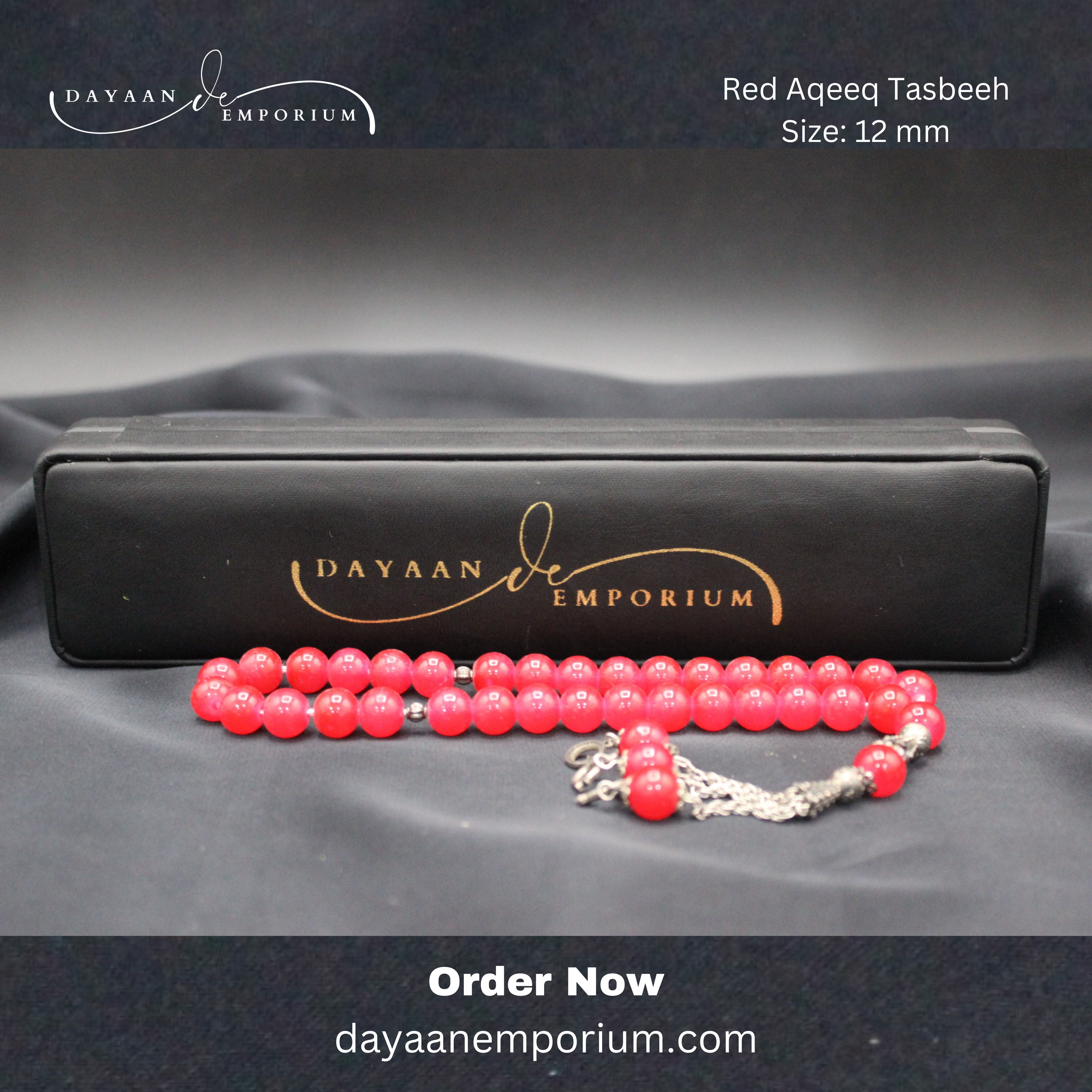 Red Crystal Tasbeeh 33 Beads