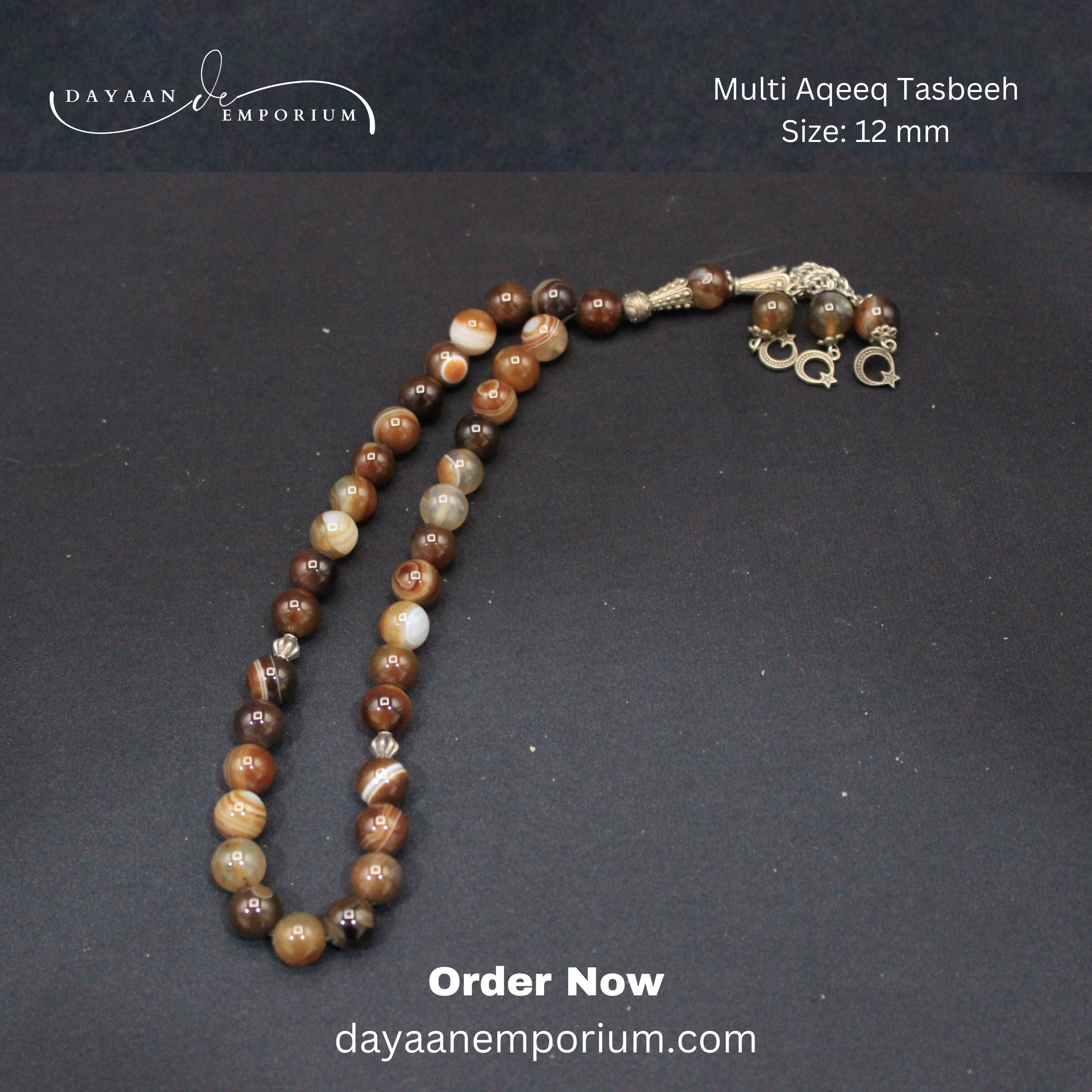 Multi Aqeeq Stone Tasbih 33 Beads