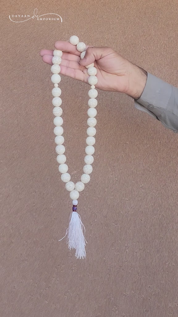 White Firoza Stone Tasbih 33 Beads 20 mm