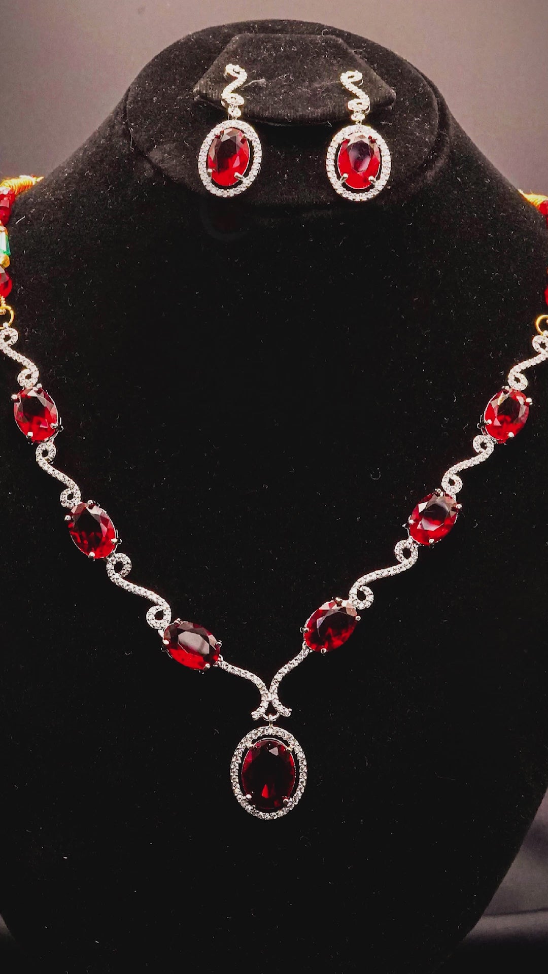 Stone Pendant with Earrings Set LS-15