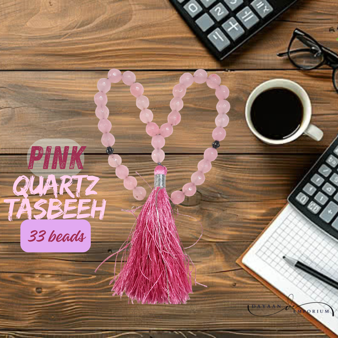 Pink Quartz Stone Tasbeeh 33 beads