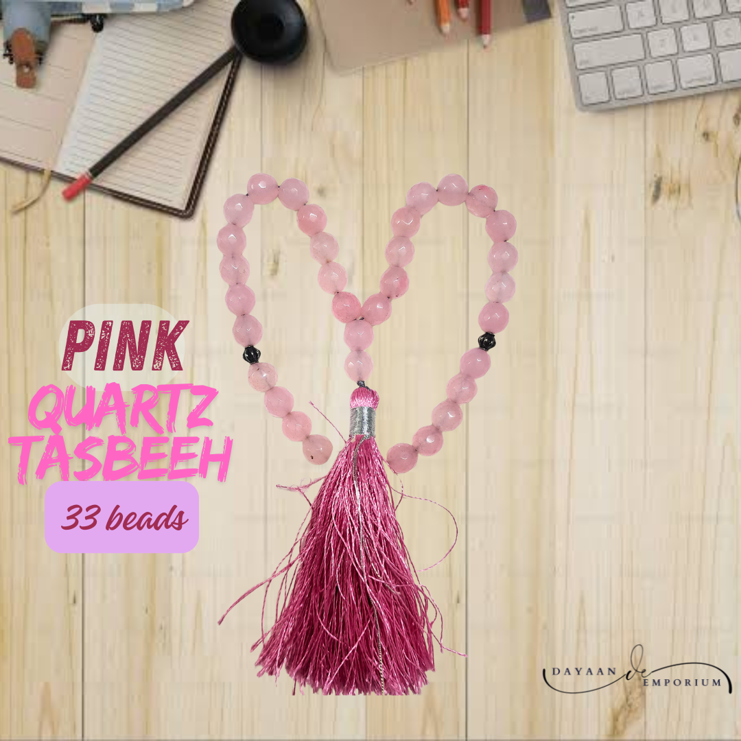 Pink Quartz Stone Tasbeeh 33 beads